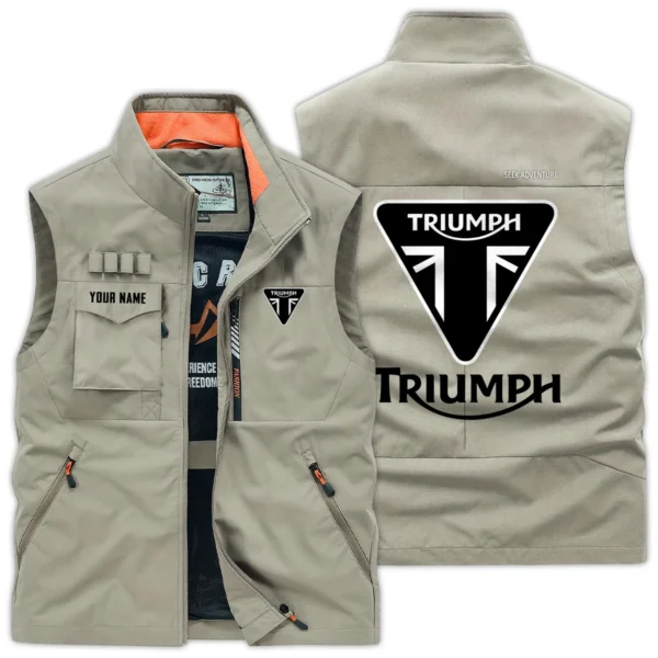 Triumph Motorcycles Exclusive Logo Outdoor Vest Motorcycles QTMTS261224A01TRI - Khaki