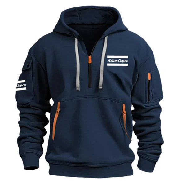 Special Release Atlas Copco Construction  Hoodie Half Zipper QTCO191124A2AC - Navy