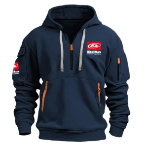 Beta Motorcycles Exclusive Logo Hoodie Half Zipper Motorcycles Fans Loves QTMT191224A1BTA - Navy