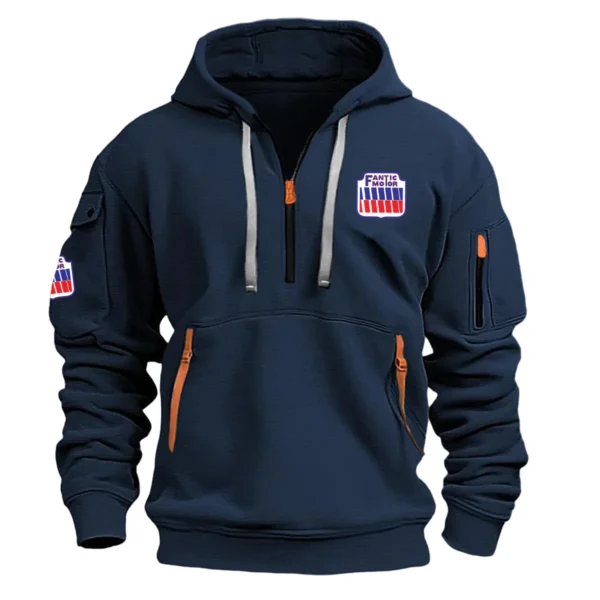 Fantic Motorcycles Exclusive Logo Hoodie Half Zipper Motorcycles Fans Loves QTMT191224A1FAN - Navy