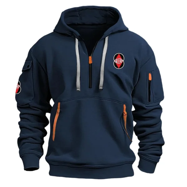 Gilera Motorcycles Exclusive Logo Hoodie Half Zipper Motorcycles Fans Loves QTMT191224A1GIL - Navy