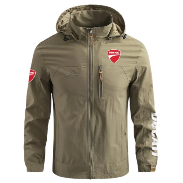 Ducati Exclusive Logo Waterproof Outdoor Jacket Motorcycles QTMT191224A2DUC - Khaki