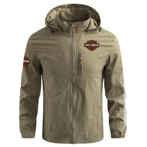 Harley-Davidson Exclusive Logo Waterproof Outdoor Jacket Motorcycles QTMT191224A2HD - Khaki