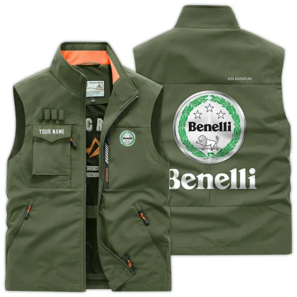 Benelli Motorcycles Exclusive Logo Outdoor Vest Motorcycles QTMTS261224A01BEN - Army Green