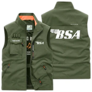 BSA Motorcycles Exclusive Logo Outdoor Vest Motorcycles QTMTS261224A01BSA - Army Green