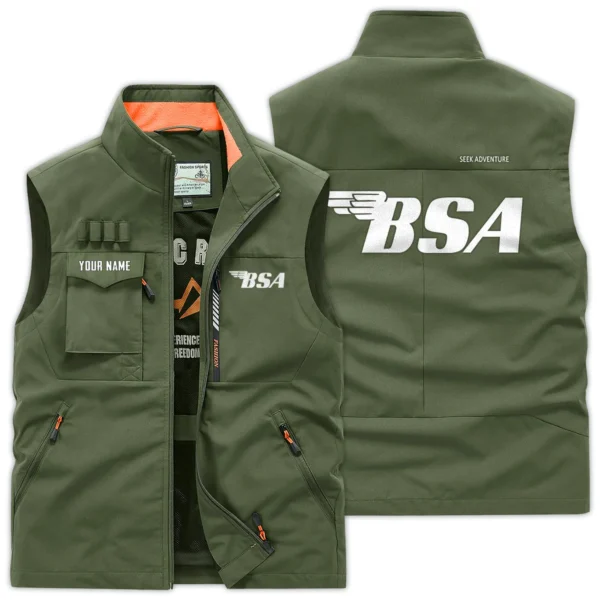 BSA Motorcycles Exclusive Logo Outdoor Vest Motorcycles QTMTS261224A01BSA - Army Green