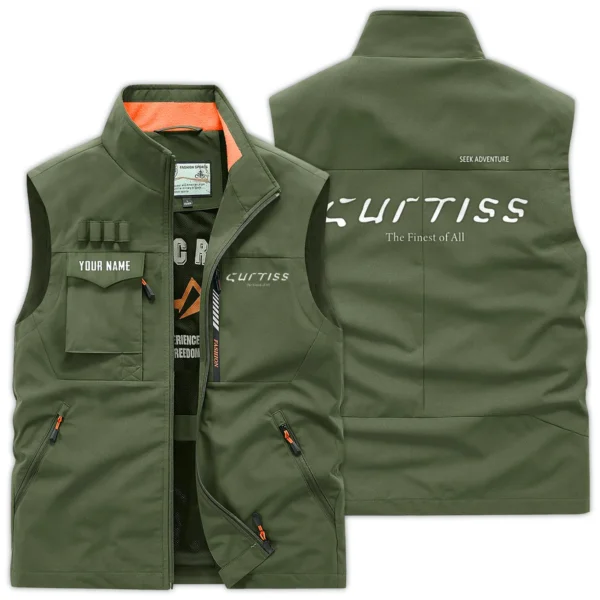 Curtiss Motorcycles Exclusive Logo Outdoor Vest Motorcycles QTMTS261224A01CUR - Army Green