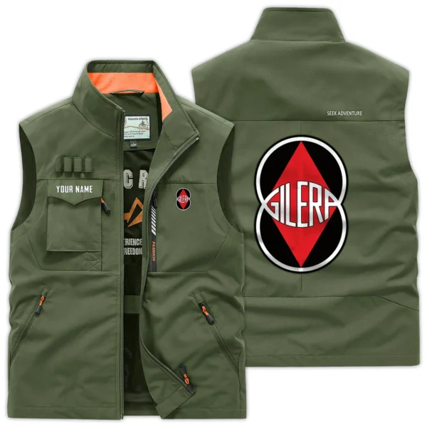 Gilera Motorcycles Exclusive Logo Outdoor Vest Motorcycles QTMTS261224A01GIL - Army Green