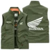 Honda Motorcycles Exclusive Logo Outdoor Vest Motorcycles QTMTS261224A01HON - Bean Green