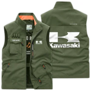 Kawasaki Exclusive Logo Outdoor Vest Motorcycles QTMTS261224A01KAW - Army Green