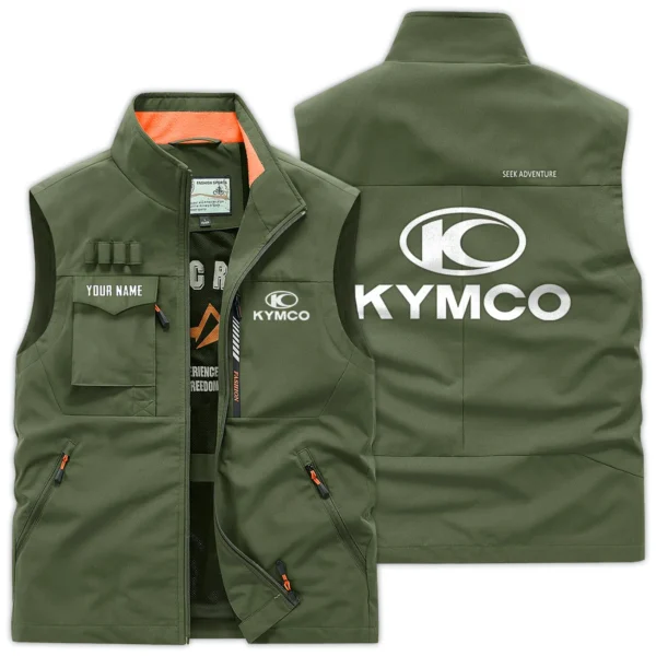 Kymco Motorcycles Exclusive Logo Outdoor Vest Motorcycles QTMTS261224A01KYM - Army Green