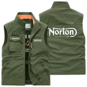 Norton Motorcycles Exclusive Logo Outdoor Vest Motorcycles QTMTS261224A01NOR - Army Green