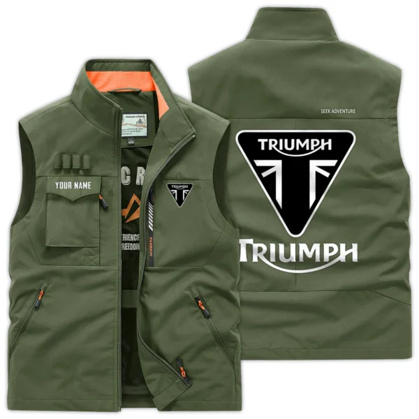 Triumph Motorcycles Exclusive Logo Outdoor Vest Motorcycles QTMTS261224A01TRI - Army Green