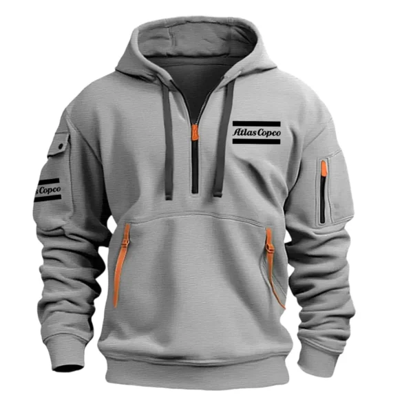 Special Release Atlas Copco Construction  Hoodie Half Zipper QTCO191124A2AC - Gray