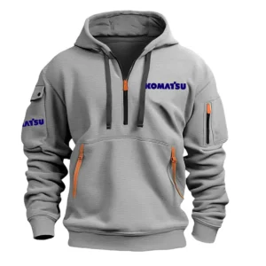 Special Release Komatsu Construction  Hoodie Half Zipper QTCO191124A2KOM - Gray