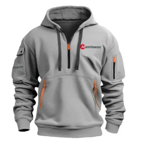 Special Release Manitowoc Construction  Hoodie Half Zipper QTCO191124A2MA - Gray