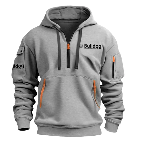 Special Release Bulldog Tools Gardening Hoodie Half Zipper QTGR101124A02BT - Gray