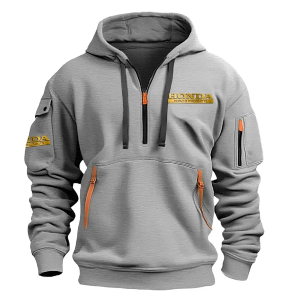 Special Release Honda Power Equipment Gardening Hoodie Half Zipper QTGR101124A05HPE - Gray