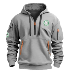 Benelli Motorcycles Exclusive Logo Hoodie Half Zipper Motorcycles Fans Loves QTMT191224A1BEN - Gray