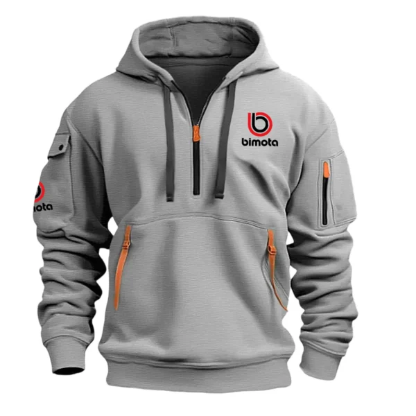 Bimota Motorcycles Exclusive Logo Hoodie Half Zipper Motorcycles Fans Loves QTMT191224A1BIM - Gray