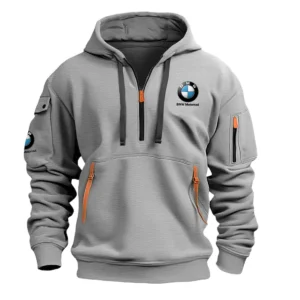 BMW Motorrad Exclusive Logo Hoodie Half Zipper Motorcycles Fans Loves QTMT191224A1BMW - Gray