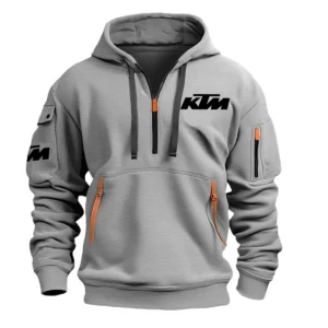 KTM Exclusive Logo Hoodie Half Zipper Motorcycles Fans Loves QTMT191224A1KTM - Gray