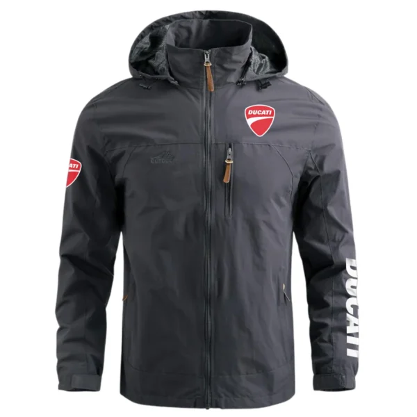 Ducati Exclusive Logo Waterproof Outdoor Jacket Motorcycles QTMT191224A2DUC - Gray