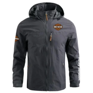 Harley-Davidson Exclusive Logo Waterproof Outdoor Jacket Motorcycles QTMT191224A2HD - Gray