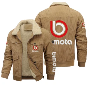 Bimota Motorcycles Exclusive LogoThickened Corduroy Jacket Motorcycles QTMT191224A5BIM - Khaki