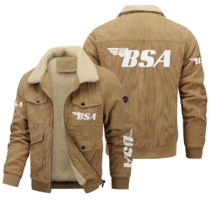 BSA Motorcycles Exclusive LogoThickened Corduroy Jacket Motorcycles QTMT191224A5BSA - Khaki