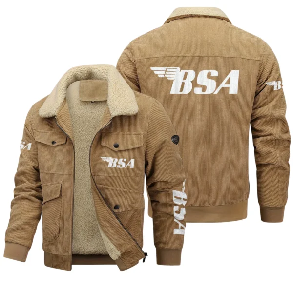 BSA Motorcycles Exclusive LogoThickened Corduroy Jacket Motorcycles QTMT191224A5BSA - Khaki