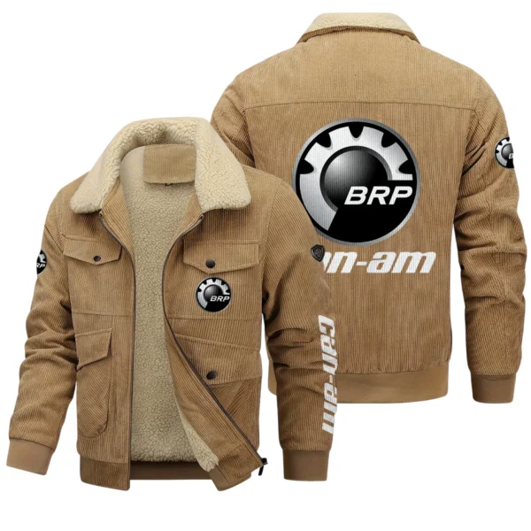 BRP Can-am Exclusive LogoThickened Corduroy Jacket Motorcycles QTMT191224A5CAN - Khaki