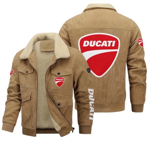 Ducati Exclusive LogoThickened Corduroy Jacket Motorcycles QTMT191224A5DUC - Khaki