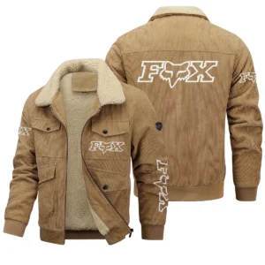 Fox Racing Exclusive LogoThickened Corduroy Jacket Motorcycles QTMT191224A5FOX - Khaki