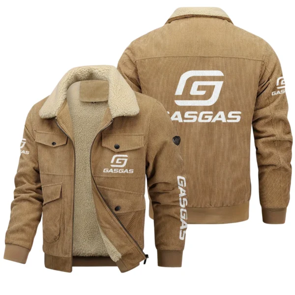 GasGas Exclusive LogoThickened Corduroy Jacket Motorcycles QTMT191224A5GAS - Khaki