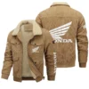 Honda Motorcycles Exclusive LogoThickened Corduroy Jacket Motorcycles QTMT191224A5HON - Gray