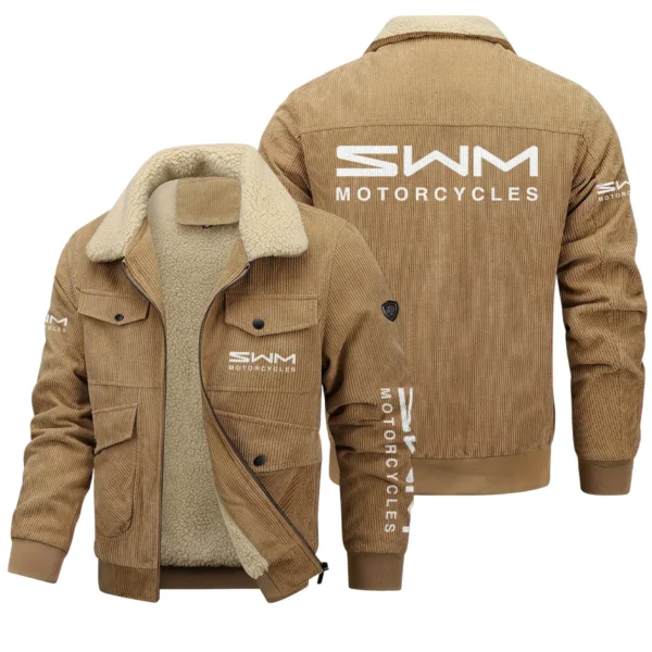 SWM Motorcycles Exclusive LogoThickened Corduroy Jacket Motorcycles QTMT191224A5SWM - Khaki