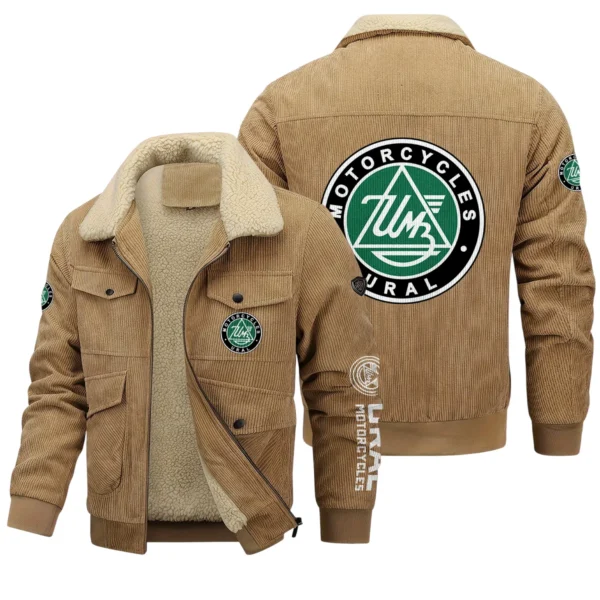 Ural Motorcycles Exclusive LogoThickened Corduroy Jacket Motorcycles QTMT191224A5URA - Khaki