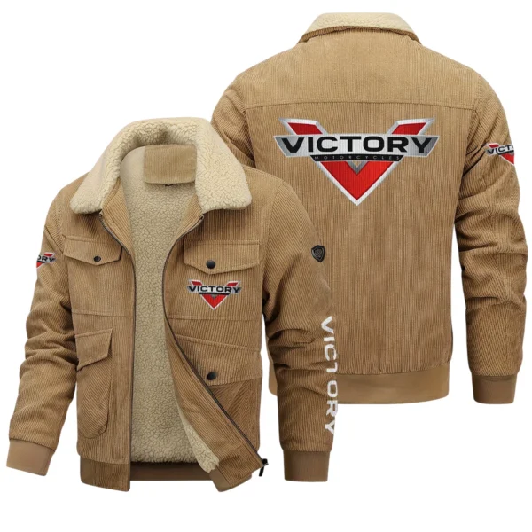 Victory Motorcycles Exclusive LogoThickened Corduroy Jacket Motorcycles QTMT191224A5VIC - Khaki