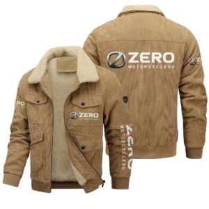 Zero Motorcycles Exclusive LogoThickened Corduroy Jacket Motorcycles QTMT191224A5ZER - Khaki