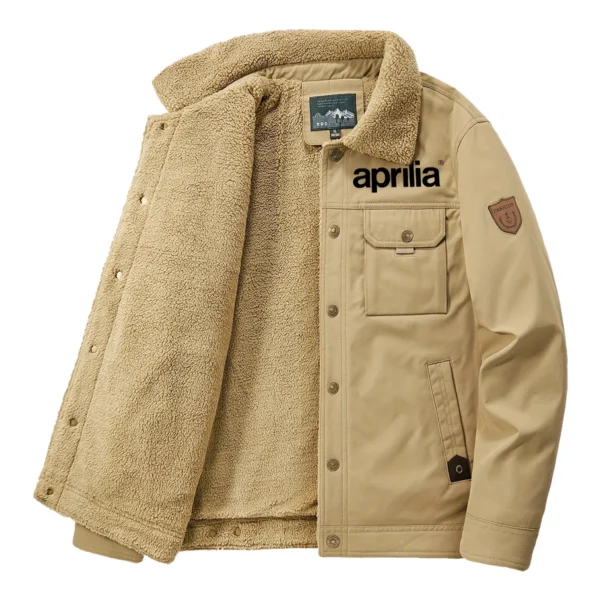 Aprilia Exclusive Logo Velvet Coat Motorcycles QTMT191224A4AM - Khaki