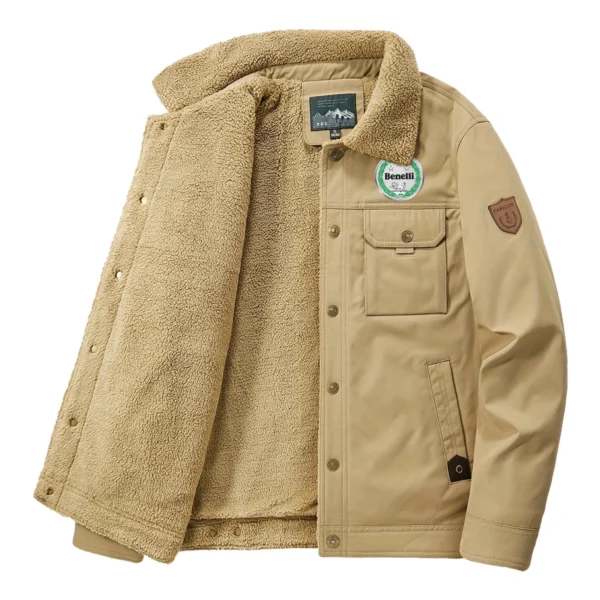 Benelli Motorcycles Exclusive Logo Velvet Coat Motorcycles QTMT191224A4BEN - Khaki