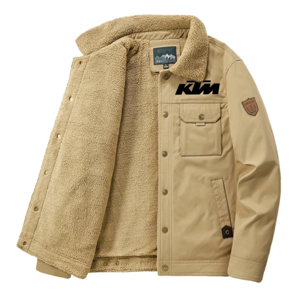 KTM Exclusive Logo Velvet Coat Motorcycles QTMT191224A4KTM - Khaki