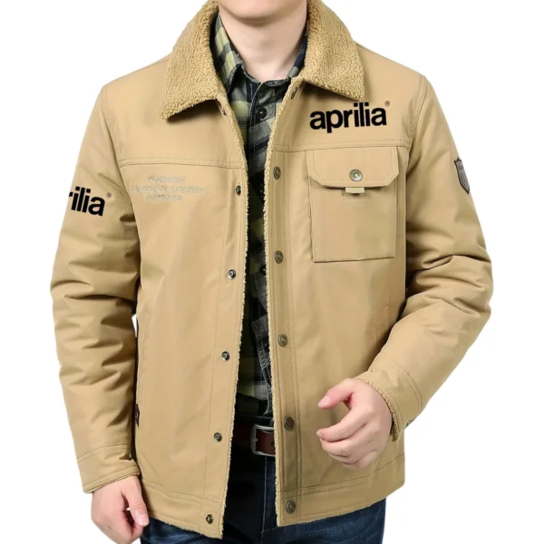 Aprilia Exclusive Logo Velvet Coat Motorcycles QTMT191224A4AM - Khaki