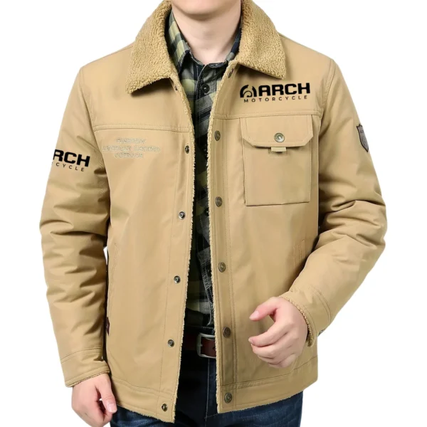 Arch Motorcycles Exclusive Logo Velvet Coat Motorcycles QTMT191224A4ARC - Khaki