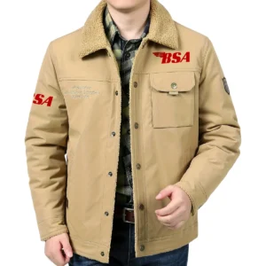 BSA Motorcycles Exclusive Logo Velvet Coat Motorcycles QTMT191224A4BSA - Khaki