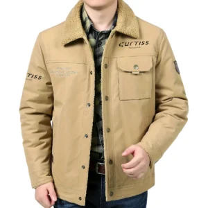 Curtiss Motorcycles Exclusive Logo Velvet Coat Motorcycles QTMT191224A4CUR - Khaki