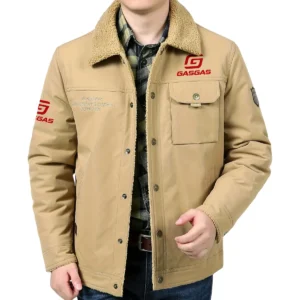 GasGas Exclusive Logo Velvet Coat Motorcycles QTMT191224A4GAS - Khaki