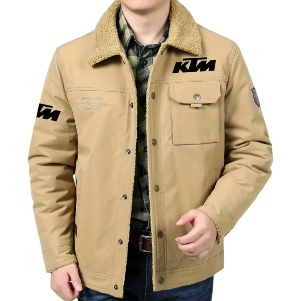 KTM Exclusive Logo Velvet Coat Motorcycles QTMT191224A4KTM - Khaki