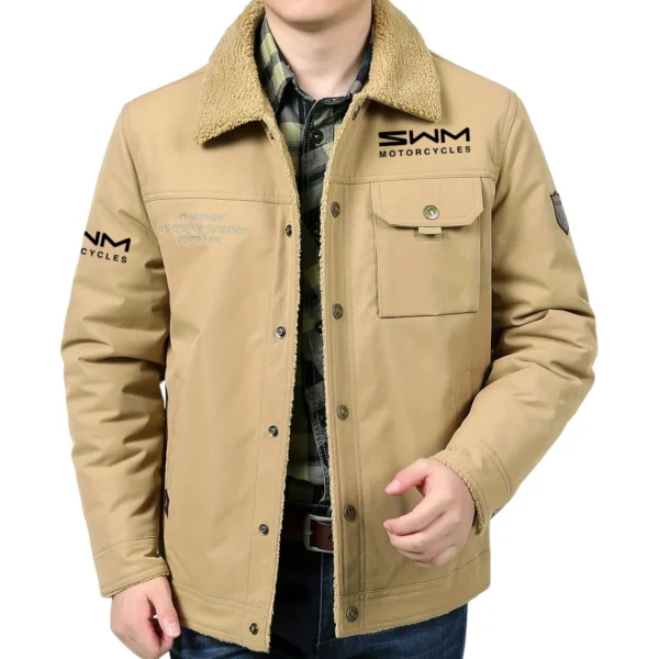 SWM Motorcycles Exclusive Logo Velvet Coat Motorcycles QTMT191224A4SWM - Khaki